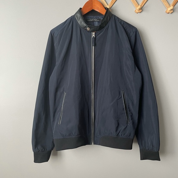 Zara Other - Zara Men's Navy Black Bomber Jacket